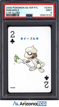 Pokemon 2000 Smeargle 235A 2 Of Clubs Silver Playing Card Japanese PSA 9 - Image 1
