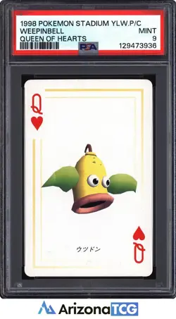 Pokemon Stadium 1998 Weepinbell Queen Of Hearts YLW Playing Card Japanese PSA 9 - Image 1