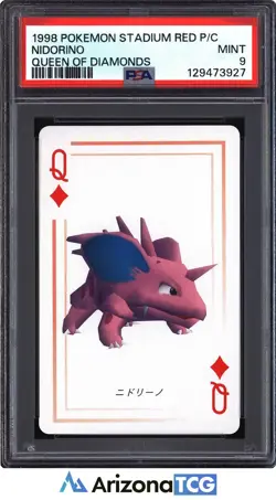 Pokemon Stadium 1998 Nidorino Queen Of Diamonds Red Playing Card Japanese PSA 9 - Image 1