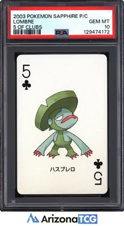 Pokemon 2003 Lombre Pokemon Sapphire Playing Cards Japanese GEM MINT PSA 10 - Image 1