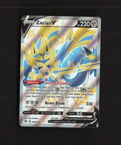 Zacian V SWSH292 Sword & Shield Full Art Black Star Promo Holo Pokemon Card NM - Image 1