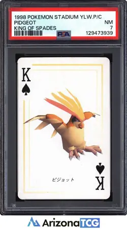 Pokemon Stadium 1998 Pidgeot King Of Spades Yellow Playing Card Japanese PSA 7 - Image 1