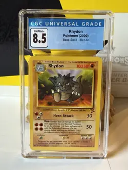 RHYDON - 59/130 - Base Set 2 - Pokemon Card - NM* CGC 8.5 - Image 1