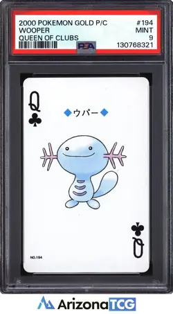 Pokemon 2000 Wooper 194 Queen of Clubs Pokemon Gold Playing Card Japanese PSA 9 - Image 1