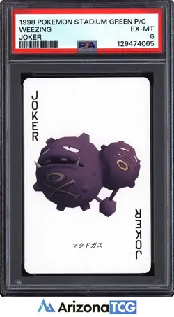 Pokemon 1998 Weezing Joker Pokemon Stadium Green Playing Card Japanese PSA 6 - Image 1