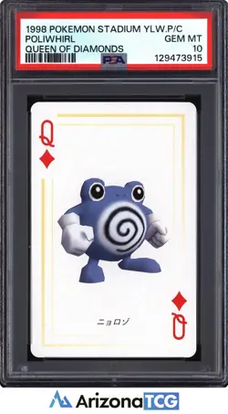 Pokemon Stadium 1998 Poliwhirl Queen Of Diamonds Playing Card Japanese PSA 10 - Image 1