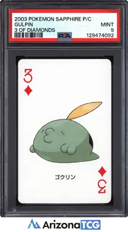 Pokemon 2003 Gulpin 3 Of Diamonds Pokemon Sapphire Playing Card Japanese PSA 9 - Image 1
