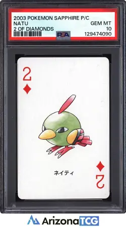 Pokemon 2003 Natu 2 Diamonds Pokemon Sapphire Playing Card Japanese PSA 10 - Image 1