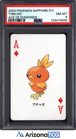 Pokemon Sapphire 2003 Torchic Ace Of Diamonds Playing Card Japanese PSA 8 - Image 1