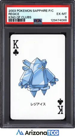 Pokemon 2003 Regice King of Clubs Pokemon Sapphire Playing Cards Japanese PSA 6 - Image 1