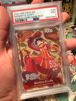 Monkey.D.Luffy Bandai Card Games Fest 24-25 P-080 One Piece Promo PSA 9 - Image 1