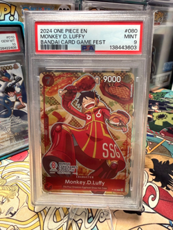 Monkey.D.Luffy Bandai Card Games Fest 24-25 P-080 One Piece Promo PSA 9 - Image 2
