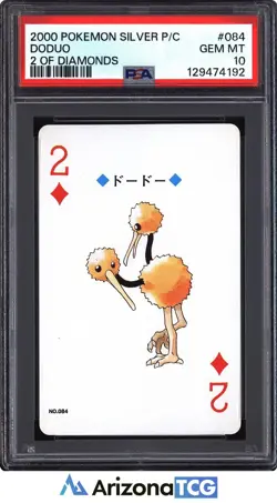 Pokemon Silver 2000 Doduo #084 2 Of Diamonds Playing Card Japanese PSA 10 - Image 1