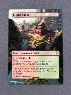 Cinder Glade MTG Final Fantasy Commander Hand Painted Extended Altered Art Tentz - Image 1