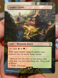 Cinder Glade MTG Final Fantasy Commander Hand Painted Extended Altered Art Tentz - Image 2