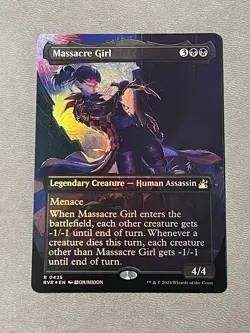 MTG Massacre Girl Anime (Borderless Foil) RVR Ravnica Remastered NM - Image 1
