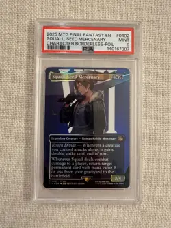 Squall, SeeD Mercenary - #402 Borderless FOIL - MTG Final Fantasy (FIN) - PSA 9 - Image 1