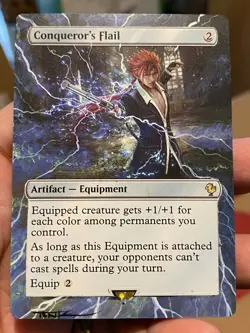 Conqueror's Flail 340 MTG Final Fantasy Commander Hand Painted Altered Art Tentz - Image 2