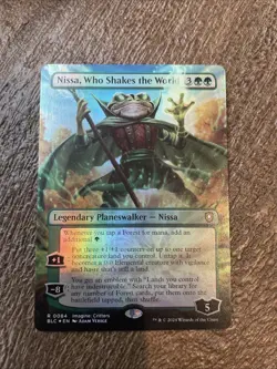 Nissa, Who Shakes the World (Borderless) #84 Foil Bloomburrow NM Free Shipping - Image 1