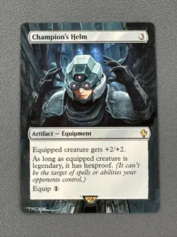 Champion's Helm MTG Final Fantasy Commander Hand Painted Full Altered Art Tentz - Image 1