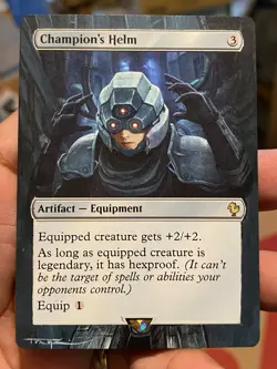 Champion's Helm MTG Final Fantasy Commander Hand Painted Full Altered Art Tentz - Image 2