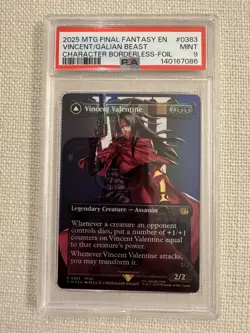 PSA 9 VINCENT VALENTINE GALIAN BEAST 2025 MTG FINAL FANTSY BORDERLESS FOIL R0383 - Image 1