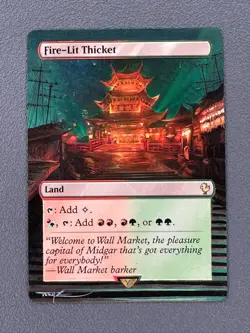Fire-Lit Thicket MTG Final Fantasy Commander Hand Painted Full Altered Art Tentz - Image 1