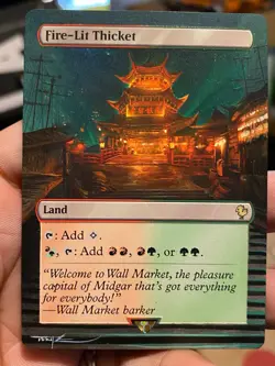 Fire-Lit Thicket MTG Final Fantasy Commander Hand Painted Full Altered Art Tentz - Image 2