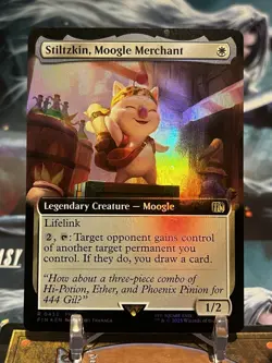 MTG | Stiltzkin, Moogle Merchant (Extended Art) [FINAL FANTASY] ✨FOIL✨ - Image 1