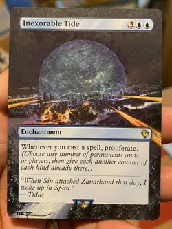 Inexorable Tide MTG Final Fantasy Commander Hand Painted Full Altered Art Tentz - Image 2