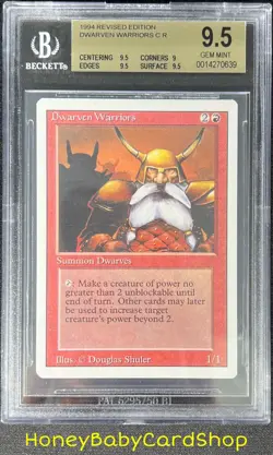 MTG 3rd Edition Revised 1994 Dwarven Warriors BGS 9.5 GEM MINT Old School 93/94 - Image 1