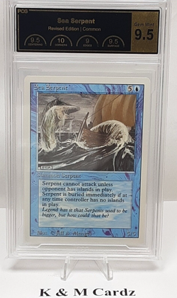 MTG - Revised - Sea Serpent - Graded - PCG 9.5 - Vintage - Image 1