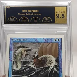 MTG - Revised - Sea Serpent - Graded - PCG 9.5 - Vintage - Image 3