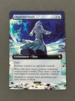 Observed Stasis MTG Final Fantasy Commander Hand Painted Full Altered Art Tentz - Image 1