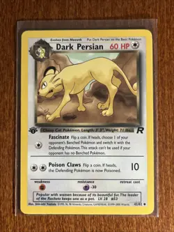 [LP+/NM] 2000 Pokemon Team Rocket Dark Persian 1st Edition #42/82 Uncommon - Image 1