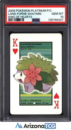 Pokemon Platinum Land Forme Shaymin King Of Hearts Playing Card Japanese PSA 10 - Image 1