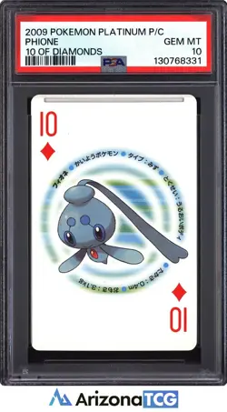 Pokemon 2009 Phione 10 Diamonds Platinum Playing Card Japanese GEM MINT PSA 10 - Image 1