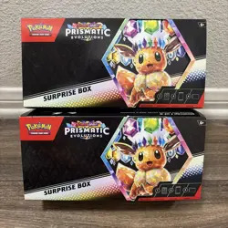 2x EMPTY Pokemon Scarlet & Violet Prismatic Evolutions Surprise Box w/dividers - Image 1