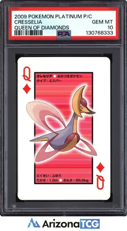 Pokemon 2009 Cresselia Queen of Diamonds Q Platinum Playing Card Japanese PSA 10 - Image 1