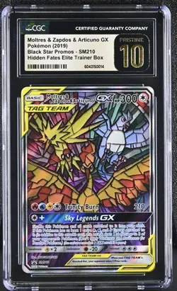 Pokemon Moltres & Zapdos & Articuno GX 2019 Black Star Promos SM210 PRISTINE 10 - Image 1