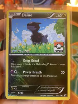 2013 Pokemon Legendary Treasures Deino 97/113 Pokemon League 2nd Place - NM #2 - Image 2