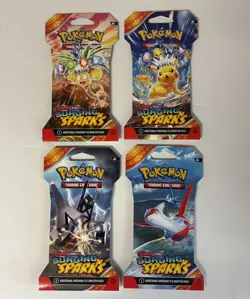 2024 Pokemon Surging Sparks Sleeved Booster 4 Packs Brand New Sealed SV08 - Image 1