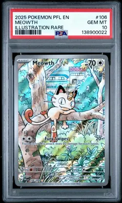 PSA 10 Meowth 106/094 IR Phantasmal Flames PFL Pokemon 2025 - Image 1
