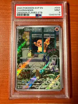 2023 POKEMON SVP EN BLACK STAR PROMO #044 CHARMANDER OBSIDIAN FLAMES ETB PSA 9 - Image 1