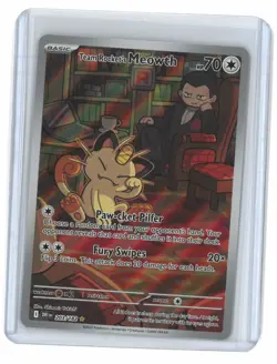 Pokemon TCG Team Rocket's Meowth 203/182 Illustration Rare Destined Rivals - Image 1