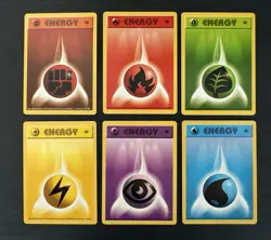 Pokemon Base Set Energy 1st Edition Lot Fire Lightning Water Leaf Ground Psychic - Image 1
