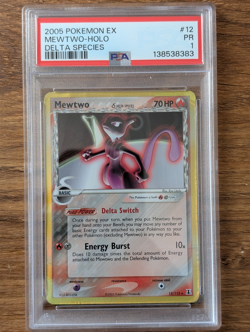 2005 Pokemon EX Delta Species PSA 1 Mewtwo Holo #12 Poor PR FRESH GRADE - Image 1