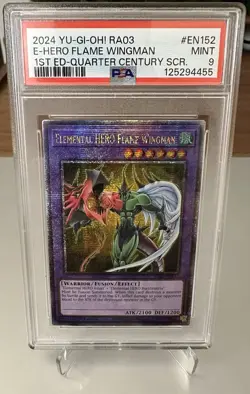 2024 YU-GI-OH! RA03-QUARTER CENTURY BONANZA ELEMENTAL HERO FLAME WINGMAN PSA 9 - Image 1