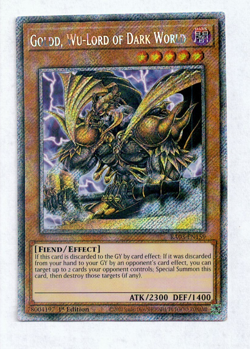 Yugioh Yu-Gi-Oh! Goldd, Wu-Lord of Dark World RA03-EN159 1st ed Platinum Secret - Image 1