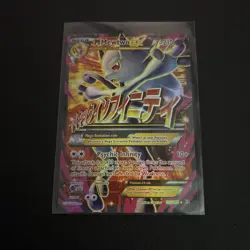 Pokemon M Mega Mewtwo EX Ultra Rare Holo TCG Card 64/162 XY Breakthrough - Image 1
